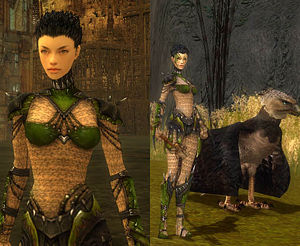Tristan Sunrider I had tried to play necro before but I had never found a build that would be interesting enough. When I saw the design of the norn clothes for necros, I couldn't wait any longer and made one. My dream was that one day she would be an adventurer of the north with that lovely armour and a mountain eagle. After I found out how long it would take for me to collect enough points for the armour, I just gave up. I hate killing jotuns. I don't have that title, I will never have that armour, but at least I got my eagle and a build to go with it. I'm actually loving it. I just need to collect more money to dye my current armour into something more respectable.