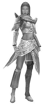 Margrid the Sly Corsair armor B&W.jpg