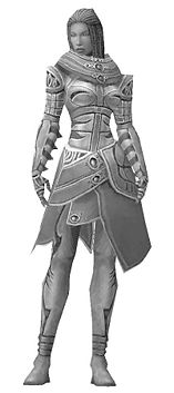 Margrid the Sly Ancient armor B&W.jpg