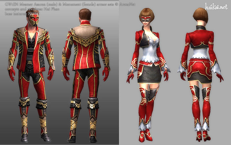 File:"GW-EN Mesmer Asuran (male) & Monument (female) armor sets" concept art.jpg