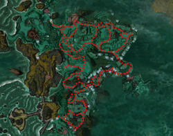 Rhea's Crater path map.png