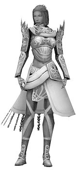 Margrid the Sly Primeval armor B&W.jpg
